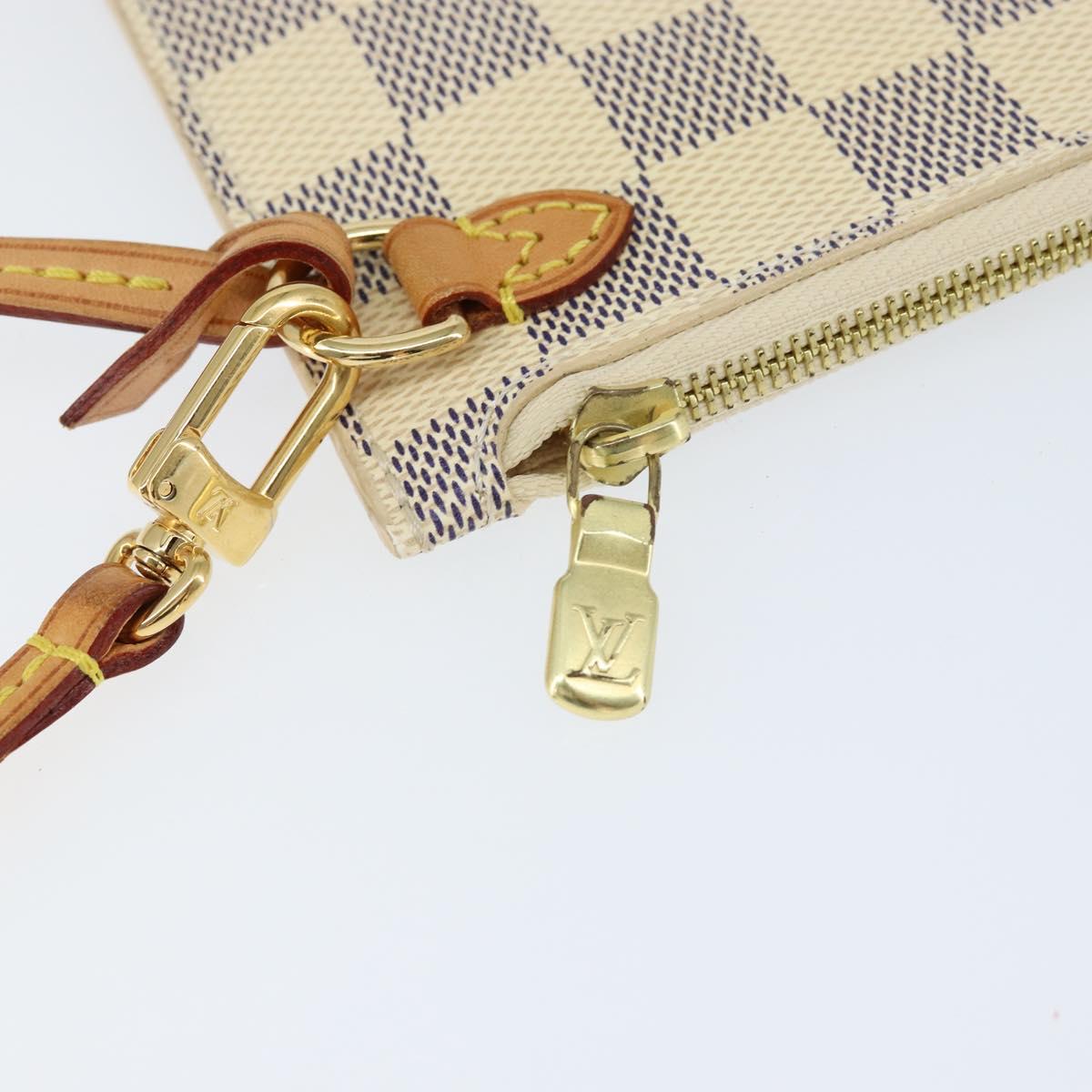 LOUIS VUITTON Damier Azur Neverfull MM Pouch LV Auth 149202