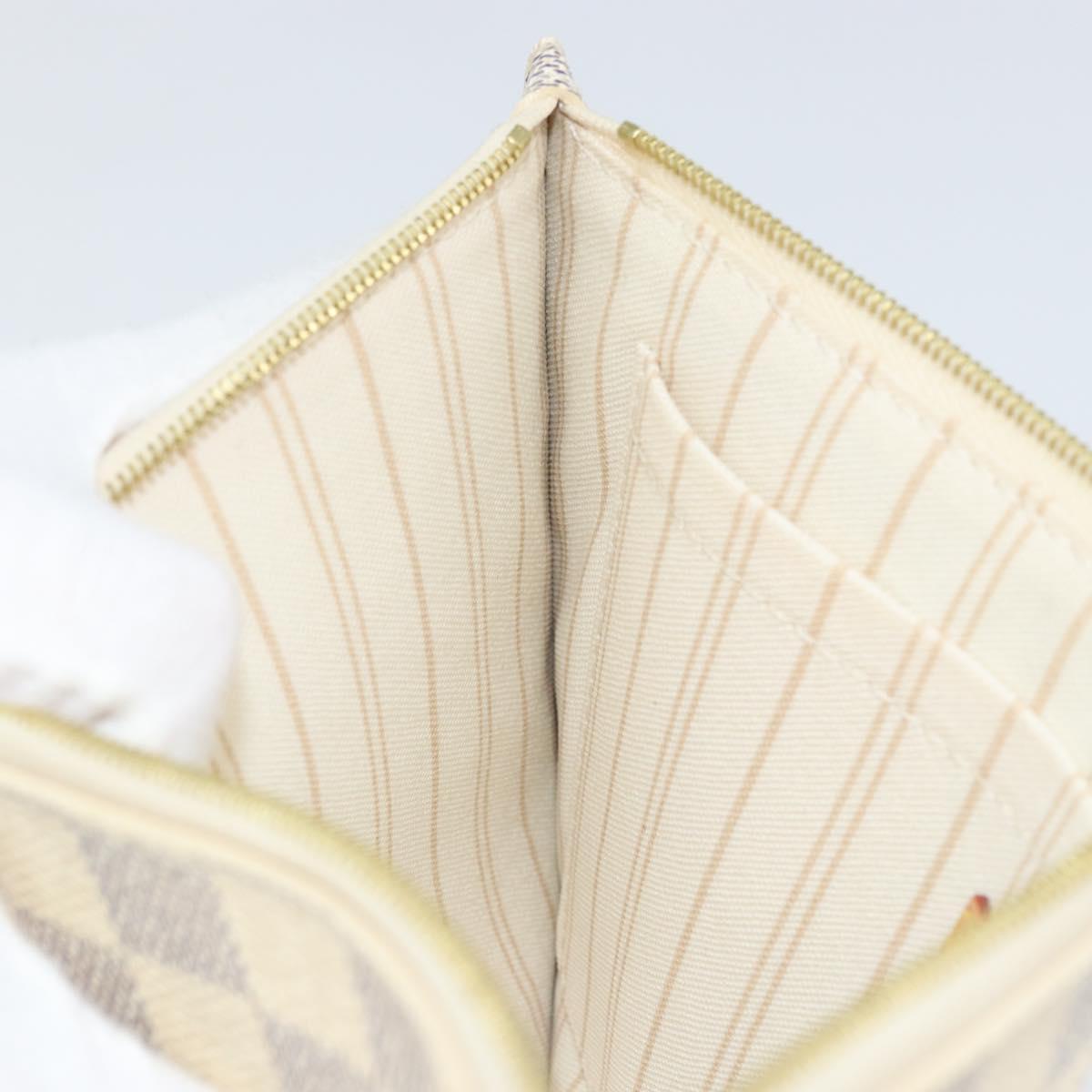 LOUIS VUITTON Damier Azur Neverfull MM Pouch LV Auth 149202