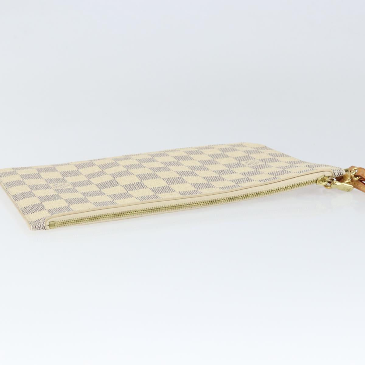 LOUIS VUITTON Damier Azur Neverfull MM Pouch LV Auth 149202