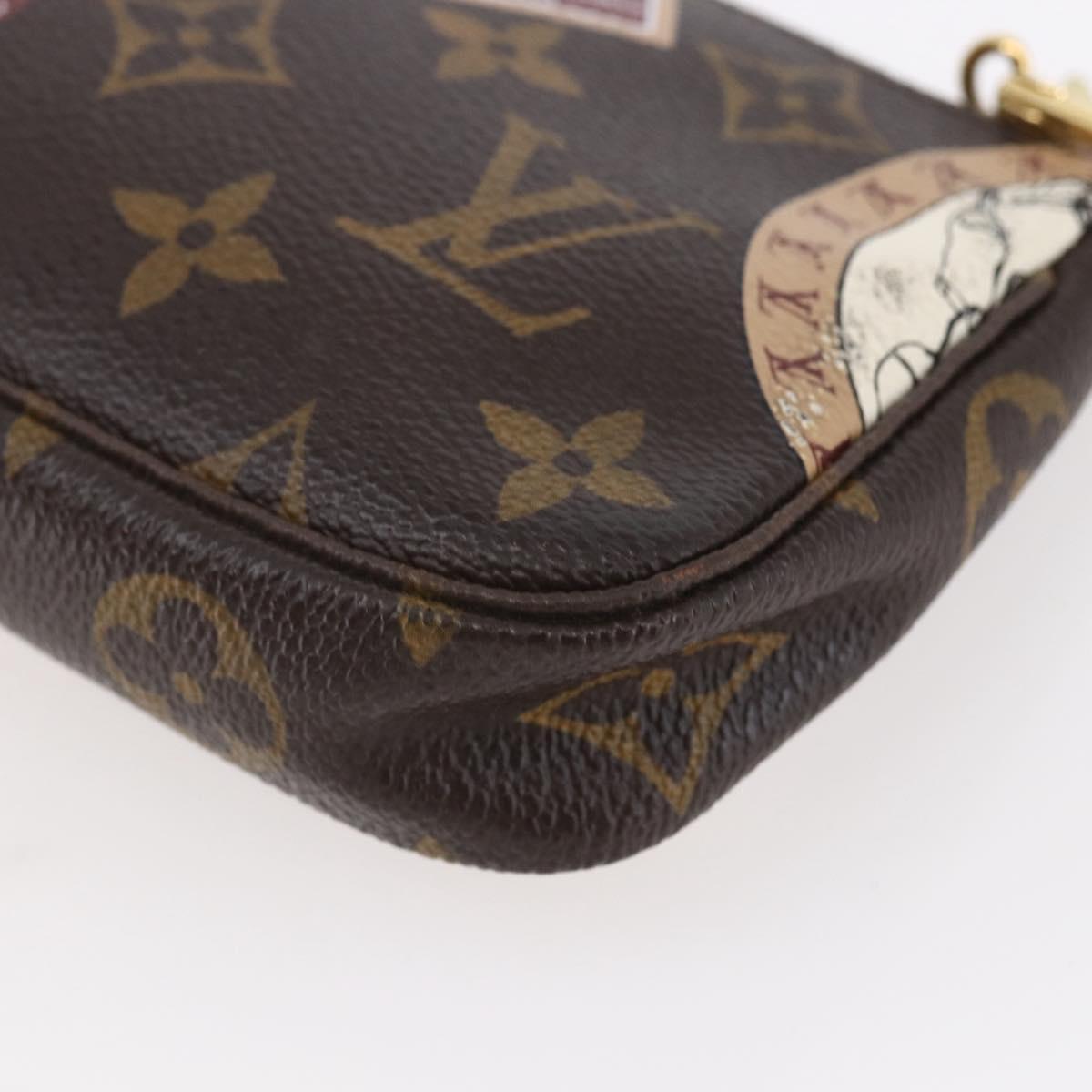 LOUIS VUITTON Monogram patch Mini Pochette Accessoires Pouch M95804 Auth 149210