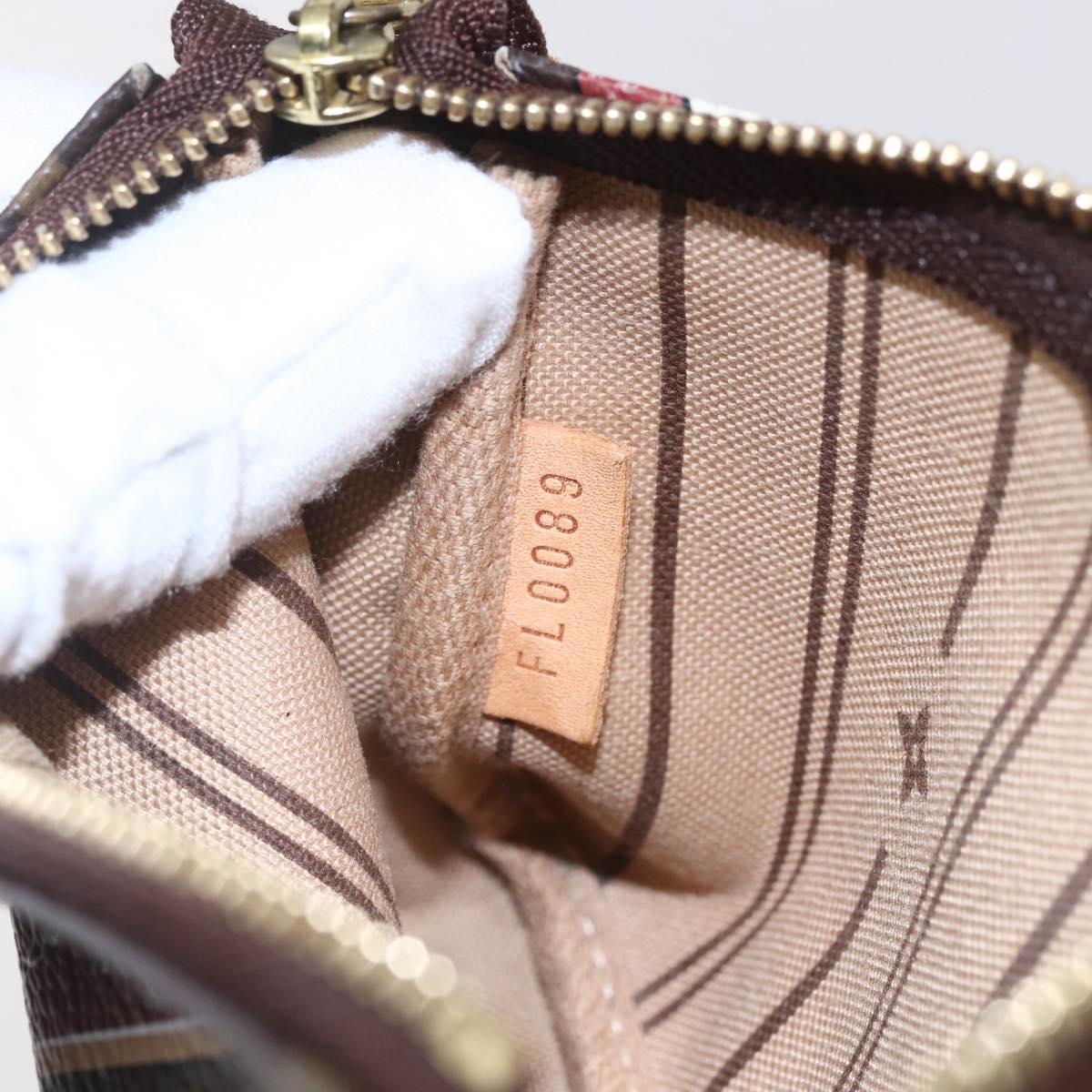 LOUIS VUITTON Monogram patch Mini Pochette Accessoires Pouch M95804 Auth 149210