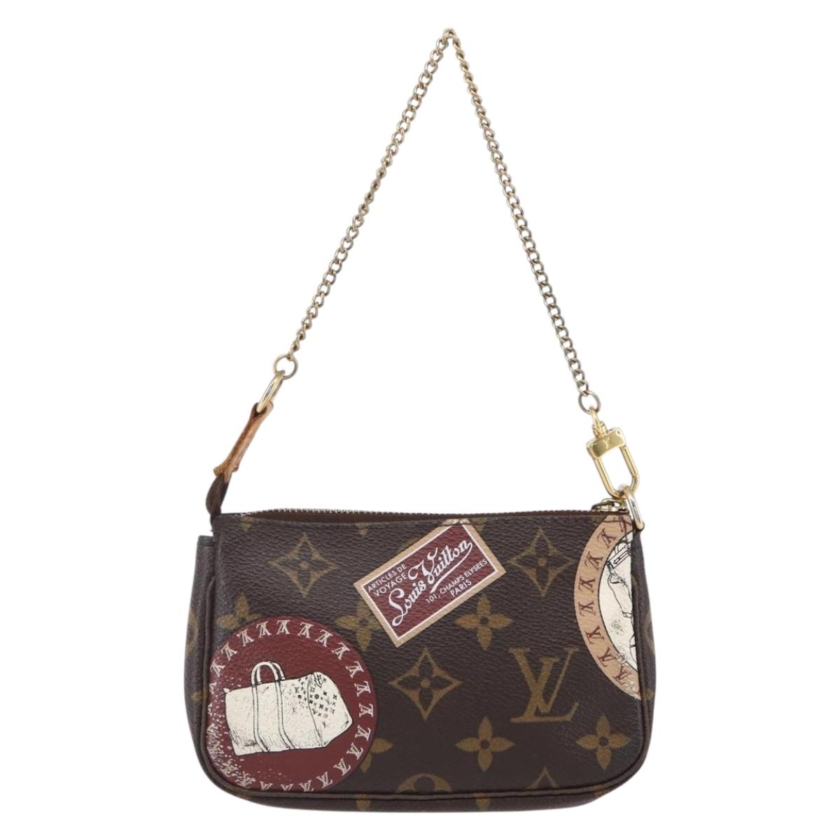 LOUIS VUITTON Monogram patch Mini Pochette Accessoires Pouch M95804 Auth 149210