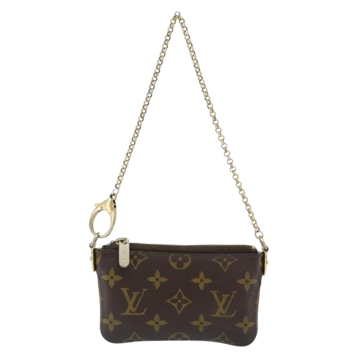 LOUIS VUITTON Monogram Chain Pochette Mila PM Accessory Pouch M60094 Auth 149211