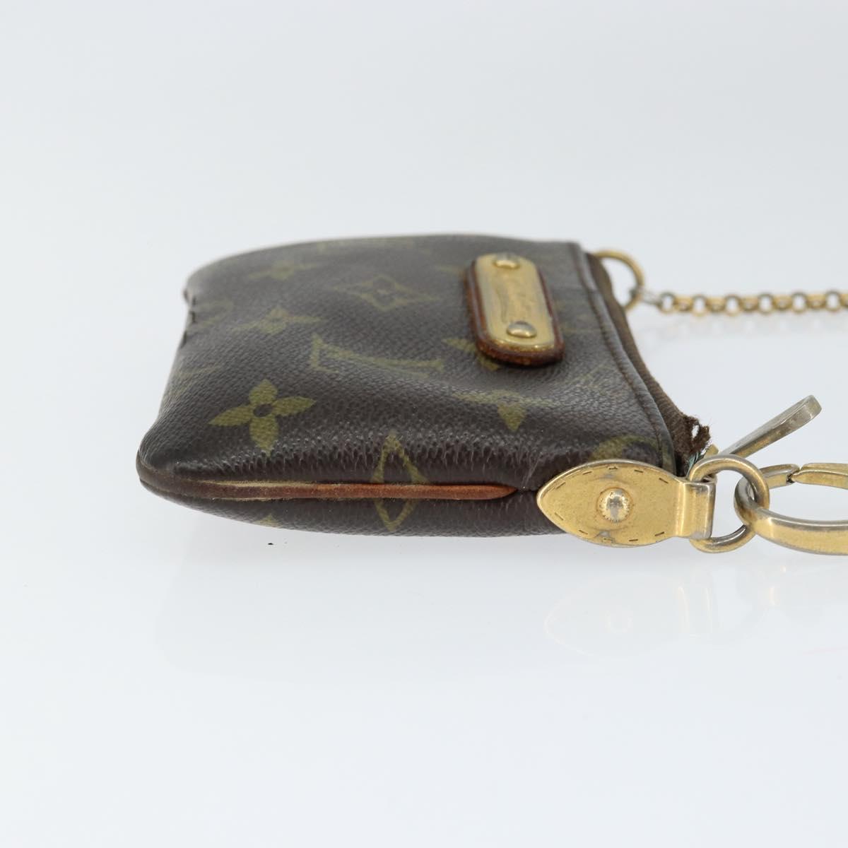 LOUIS VUITTON Monogram Chain Pochette Mila PM Accessory Pouch M60094 Auth 149211