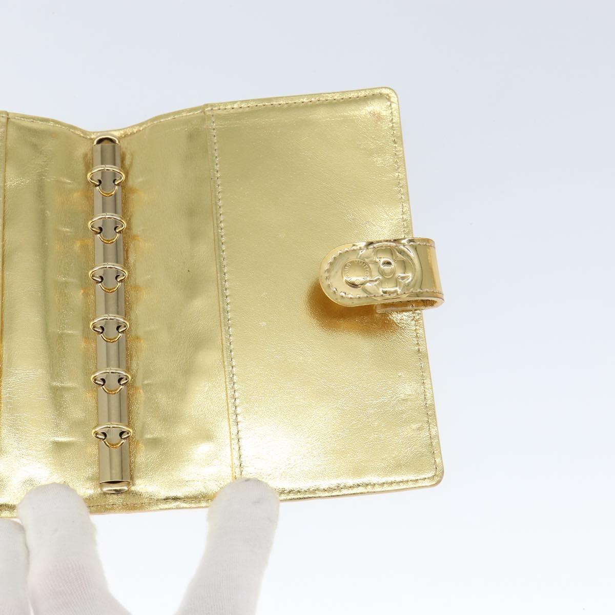 LOUIS VUITTON Miroir Agenda PM Day Planner Cover Gold R20962 LV Auth 149214