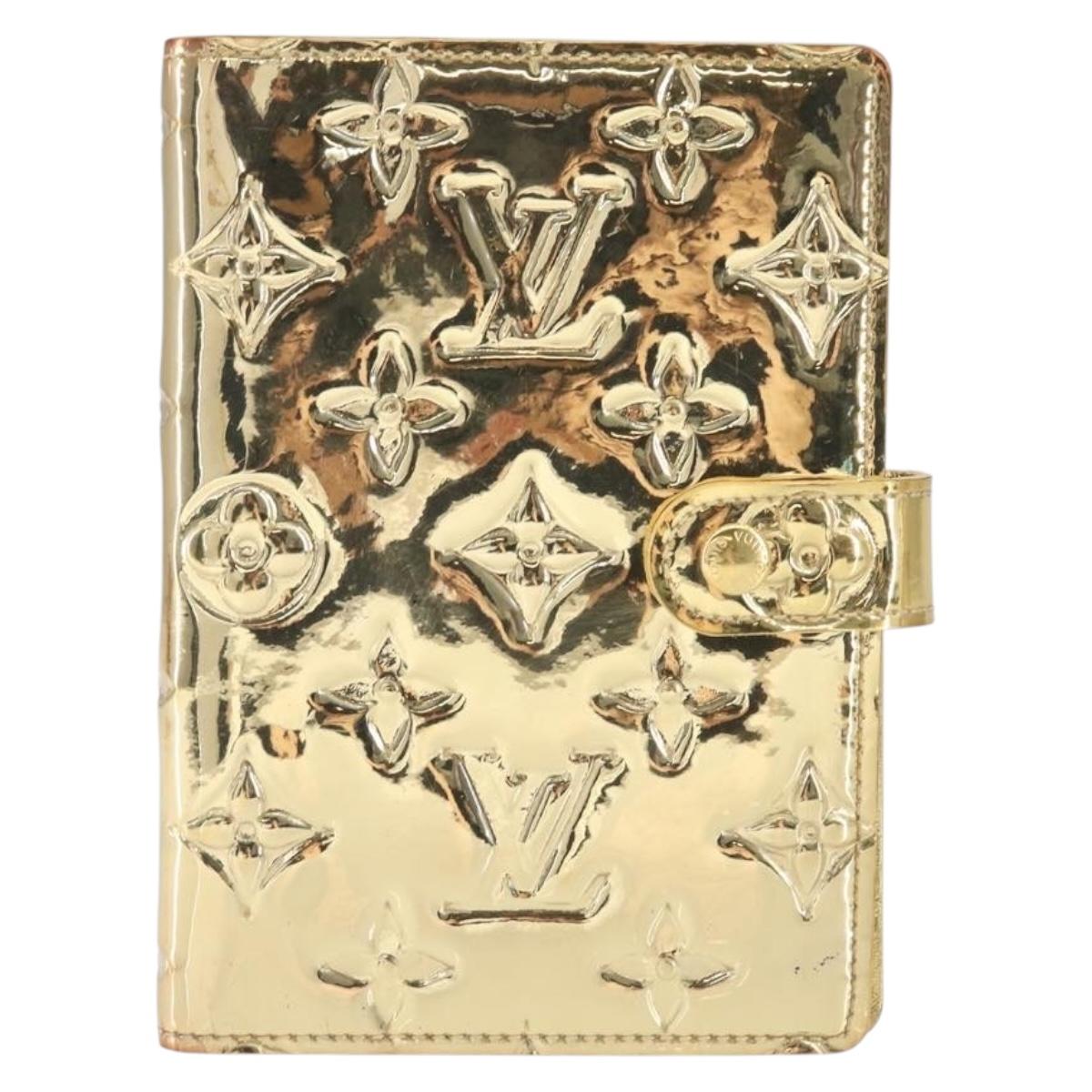 LOUIS VUITTON Miroir Agenda PM Day Planner Cover Gold R20962 LV Auth 149214