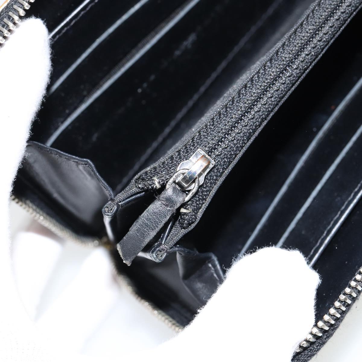 CHANEL Long Wallet Leather Gold Silver CC Auth 149215