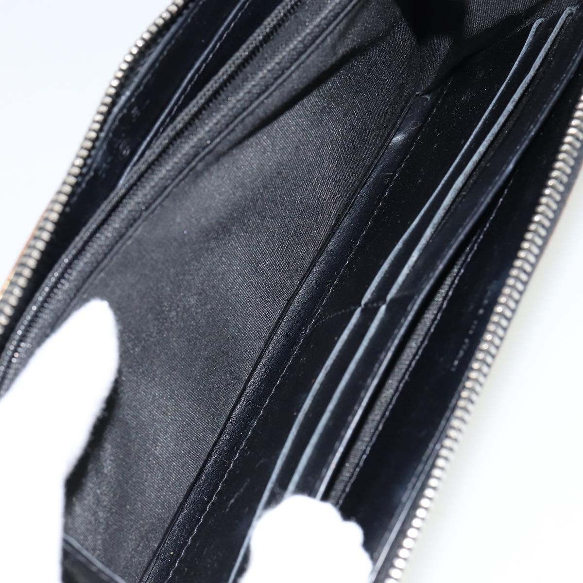 CHANEL Long Wallet Leather Gold Silver CC Auth 149215