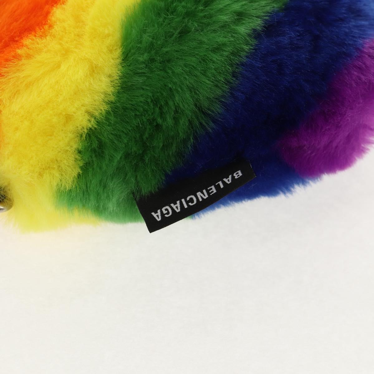 BALENCIAGA Shoulder Bag Fur Rainbow 677903 Auth 149218SM