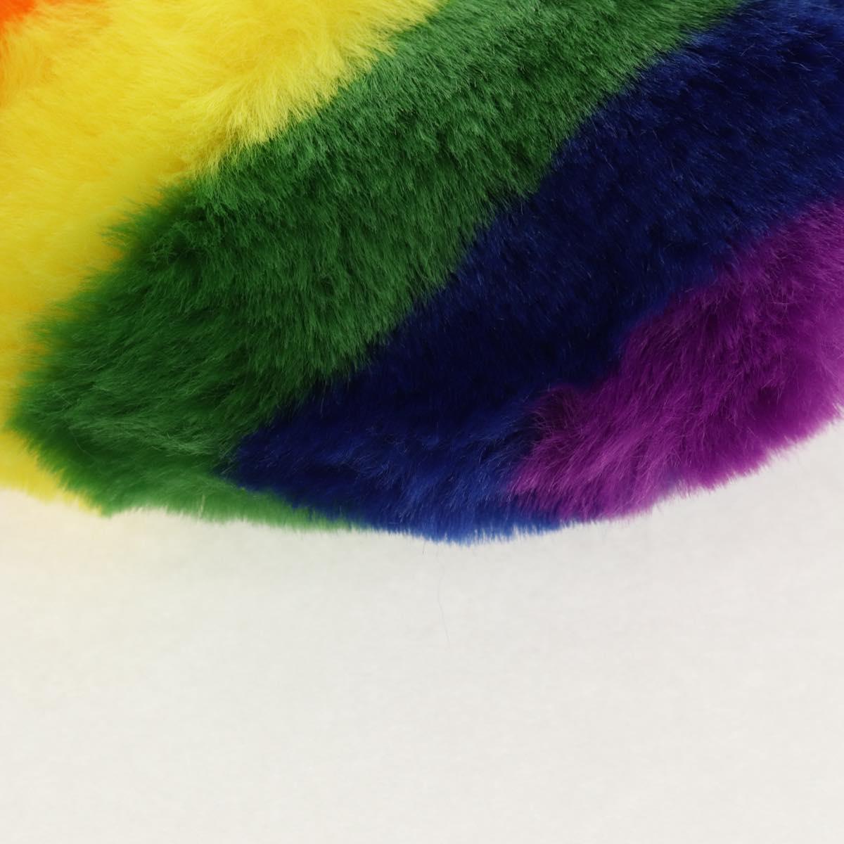 BALENCIAGA Shoulder Bag Fur Rainbow 677903 Auth 149218SM