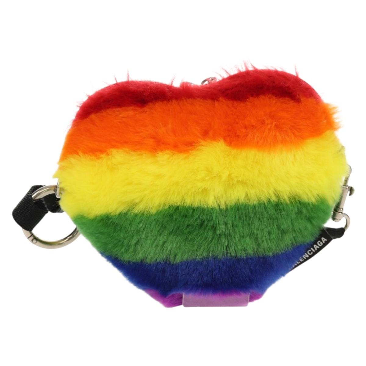 BALENCIAGA Shoulder Bag Fur Rainbow 677903 Auth 149218SM