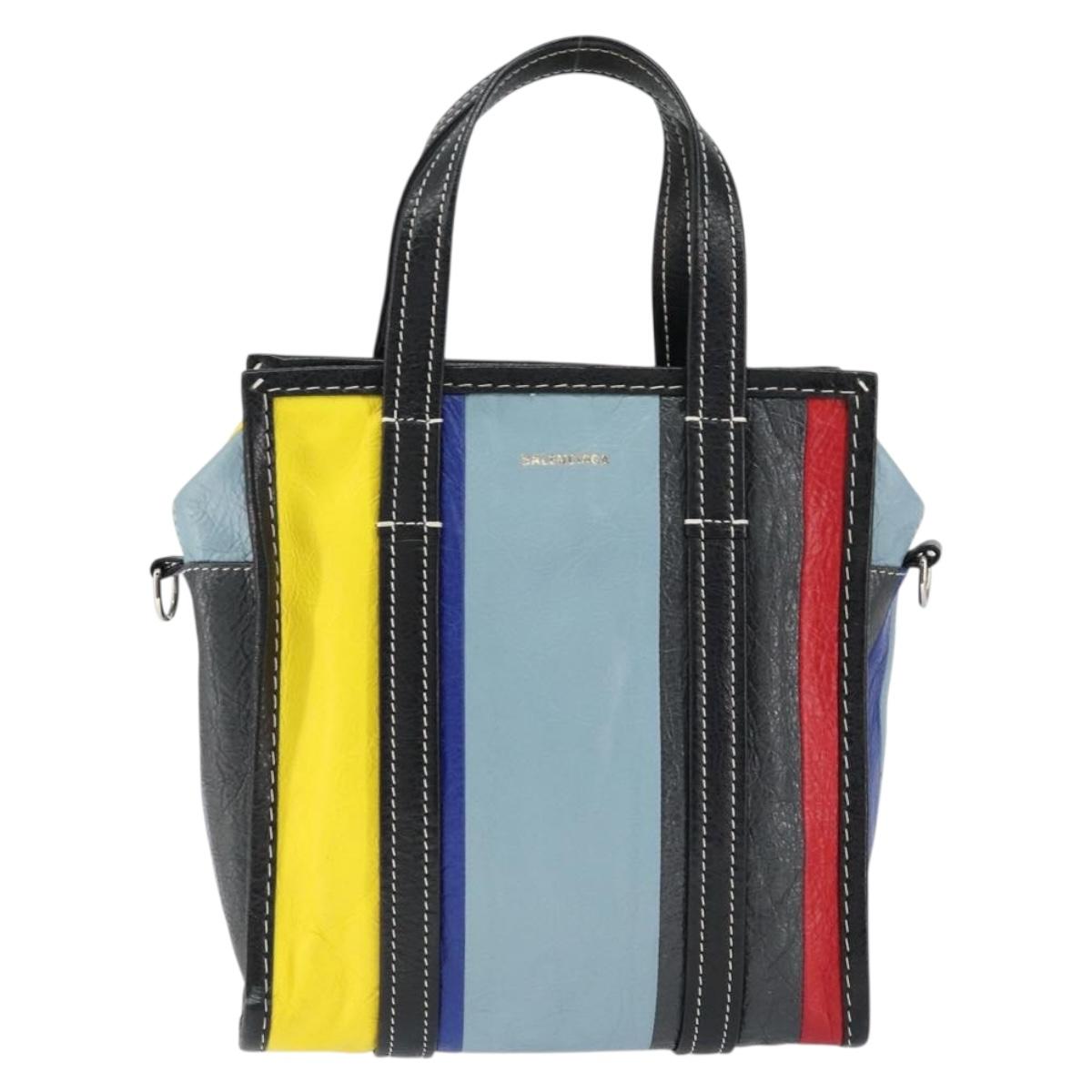 BALENCIAGA Bazaar Shopper XS Bag Leather 2way Multicolor 513989 Auth 149219