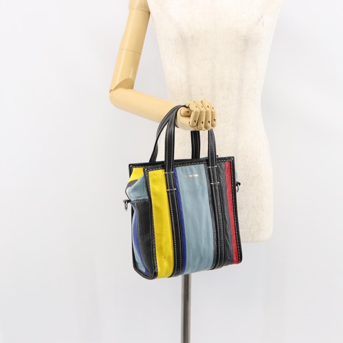 BALENCIAGA Bazaar Shopper XS Bag Leather 2way Multicolor 513989 Auth 149219