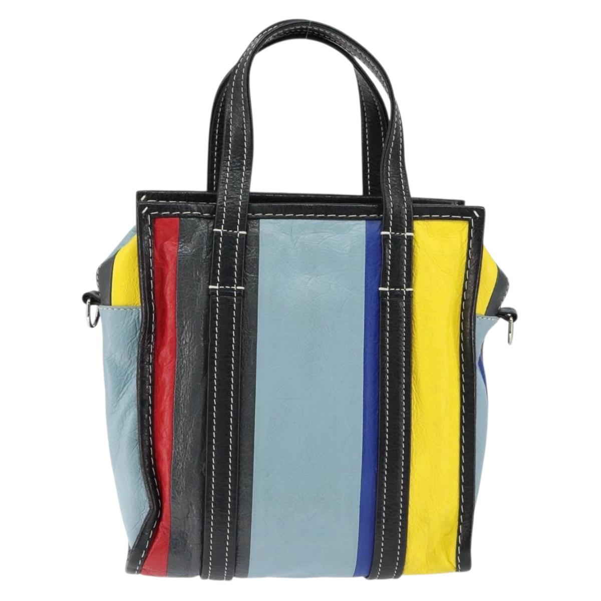 BALENCIAGA Bazaar Shopper XS Bag Leather 2way Multicolor 513989 Auth 149219