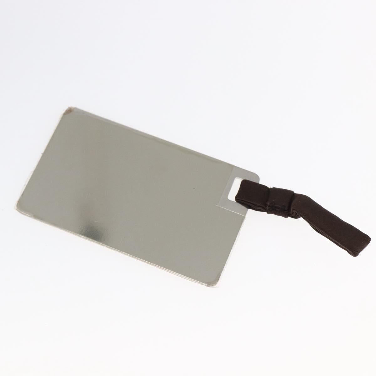 PRADA Accessory Pouch Leather Dark Brown Gold Auth 149220V