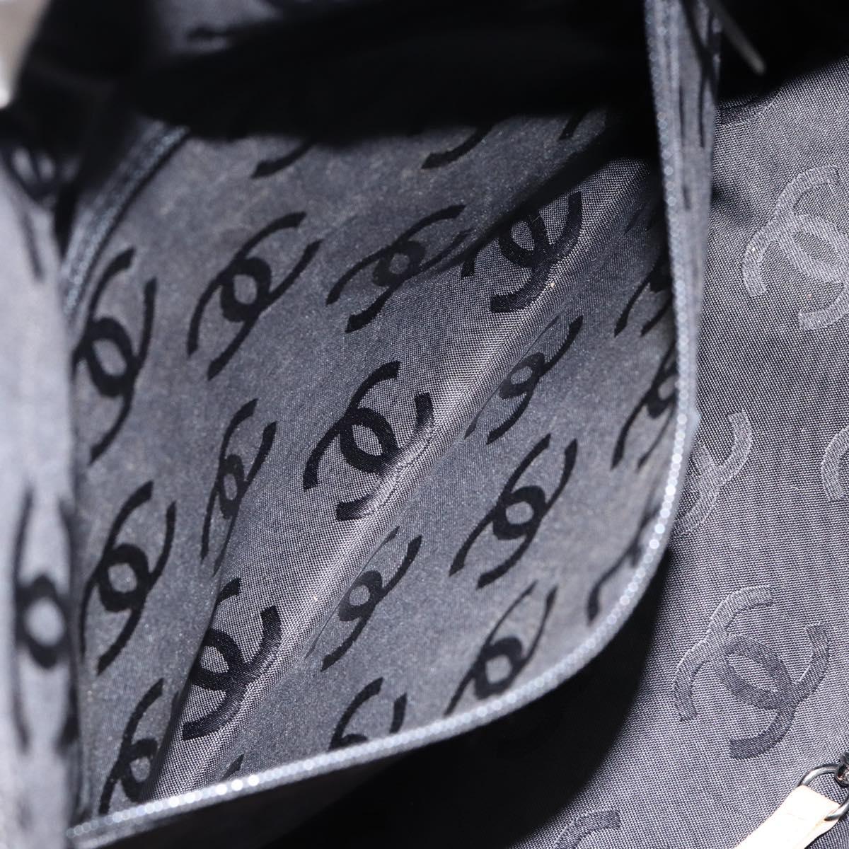 CHANEL Cambon Line Matelasse Tote Bag Lamb Skin Beige Silver CC Auth 149221