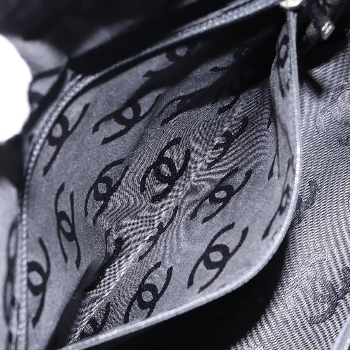 CHANEL Cambon Line Matelasse Tote Bag Lamb Skin Beige Silver CC Auth 149221