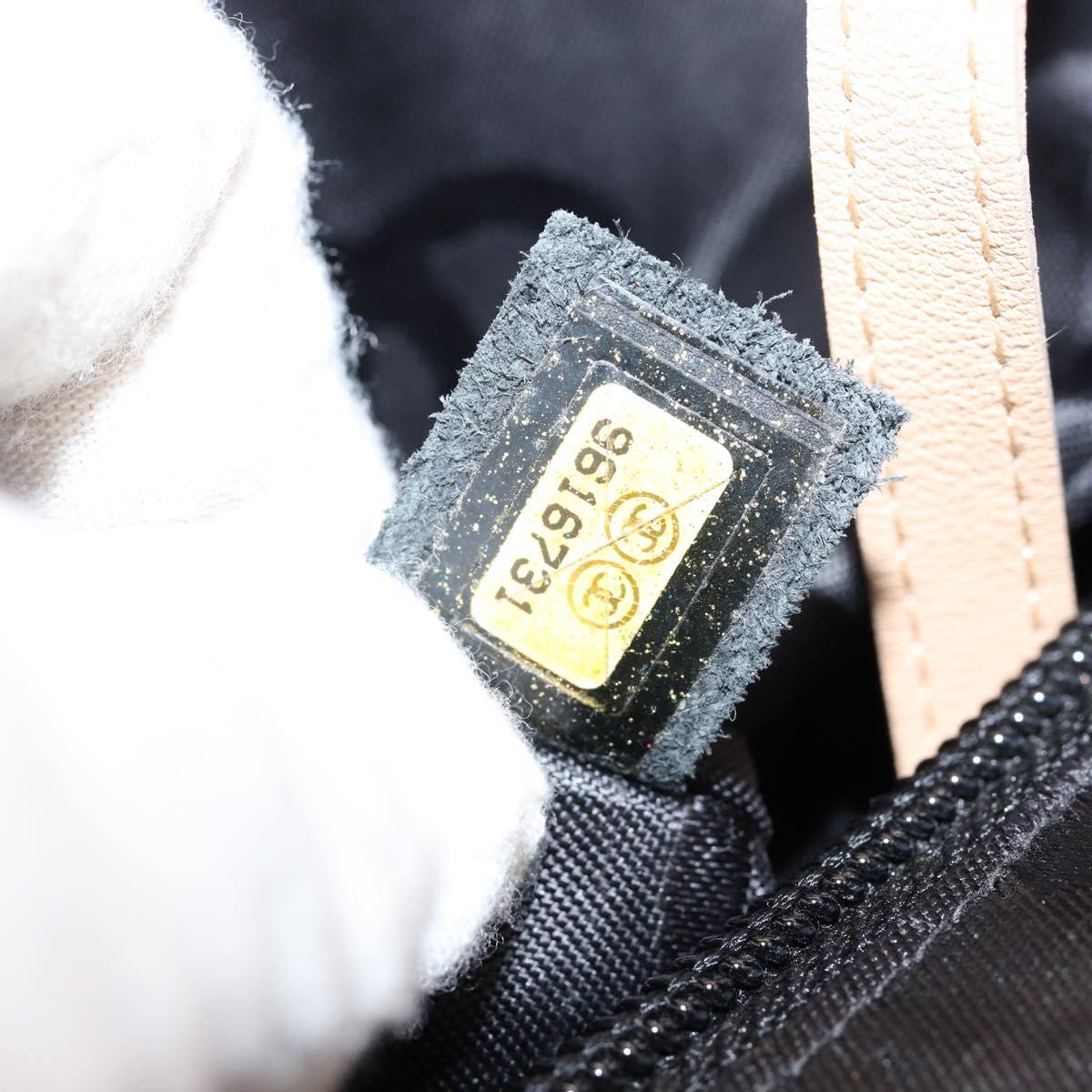 CHANEL Cambon Line Matelasse Tote Bag Lamb Skin Beige Silver CC Auth 149221