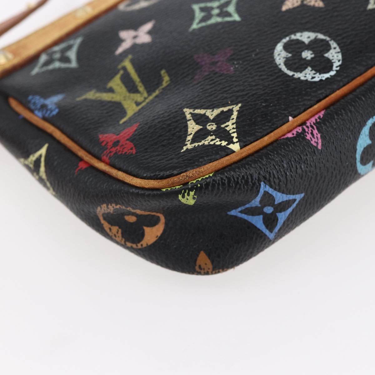 LOUIS VUITTON Multicolor Pochette Accessoires Pouch Black M92648 LV Auth 149228