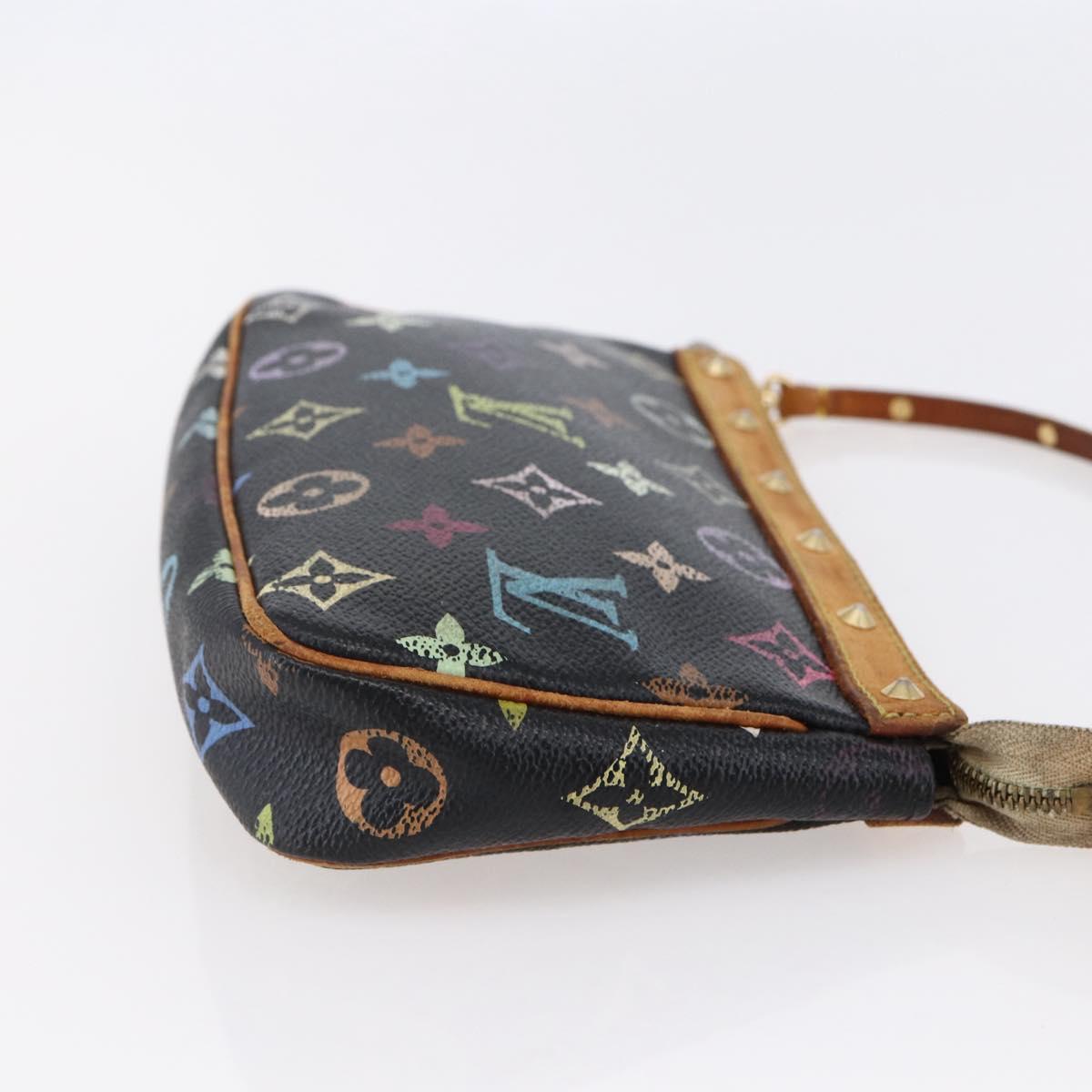 LOUIS VUITTON Multicolor Pochette Accessoires Pouch Black M92648 LV Auth 149228