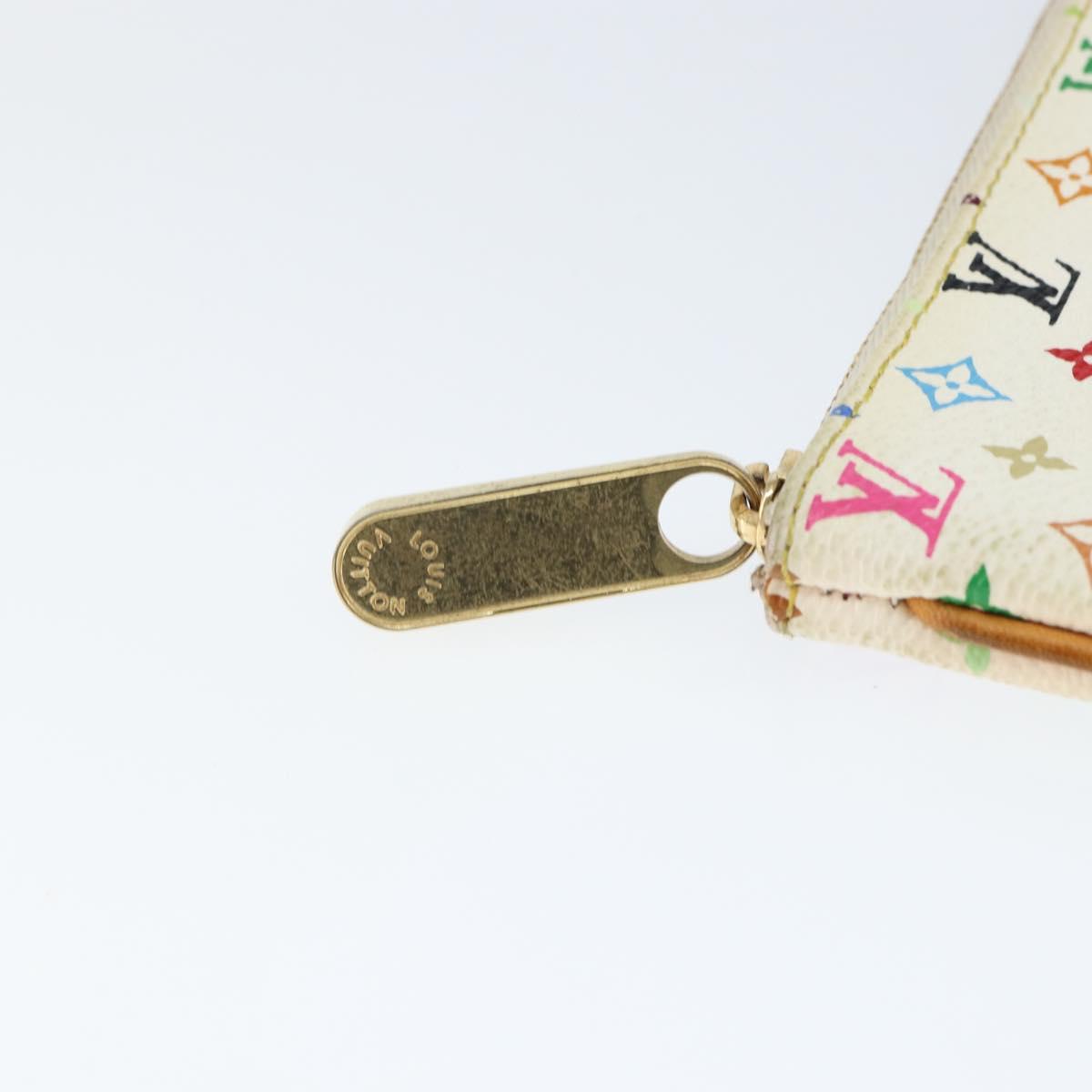LOUIS VUITTON Monogram Multicolor Pochette GM Pouch White M60027 LV Auth 149229