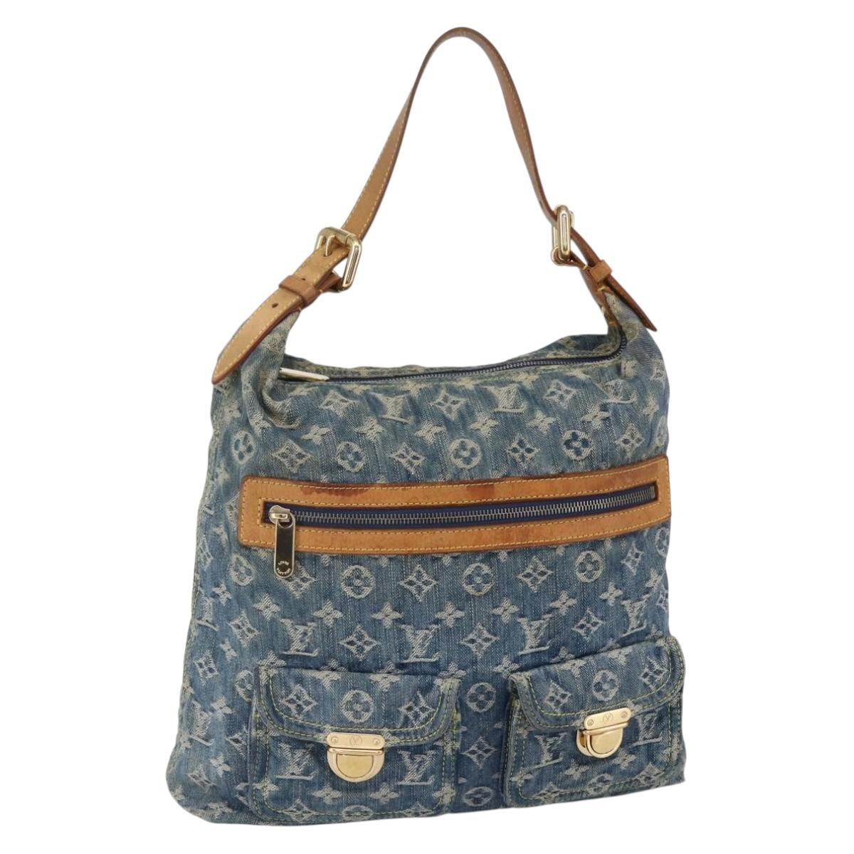 LOUIS VUITTON Monogram Denim Buggy GM Shoulder Bag Blue M95048 LV Auth 149230