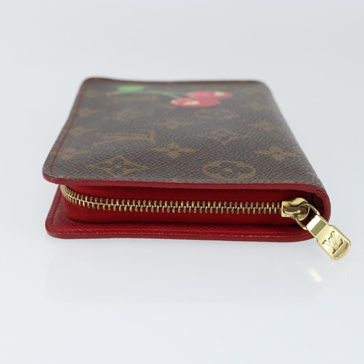 LOUIS VUITTON Monogram Cherry Porte Monnaie Zip Long Wallet M95006 Auth 149232V