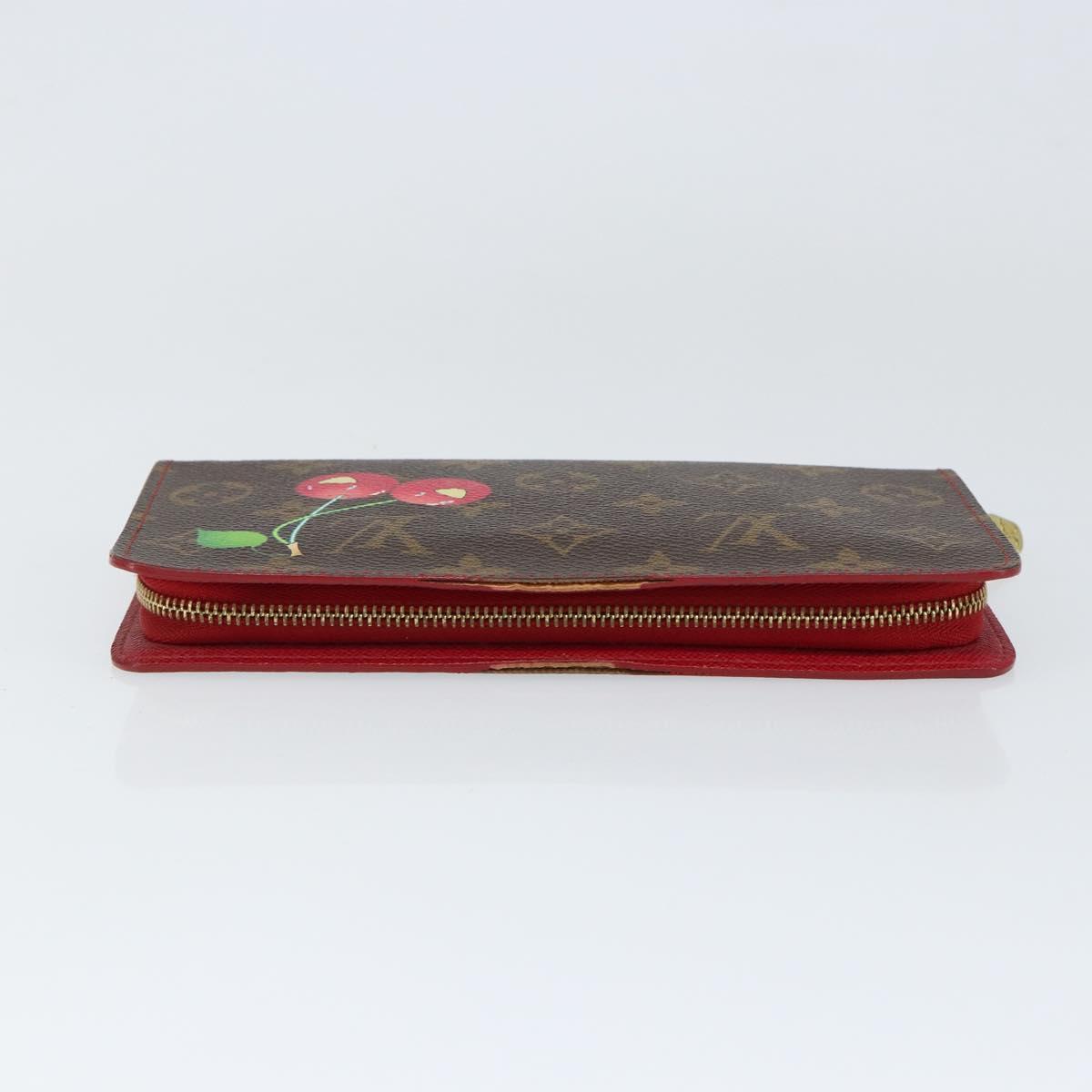 LOUIS VUITTON Monogram Cherry Porte Monnaie Zip Long Wallet M95006 Auth 149232V