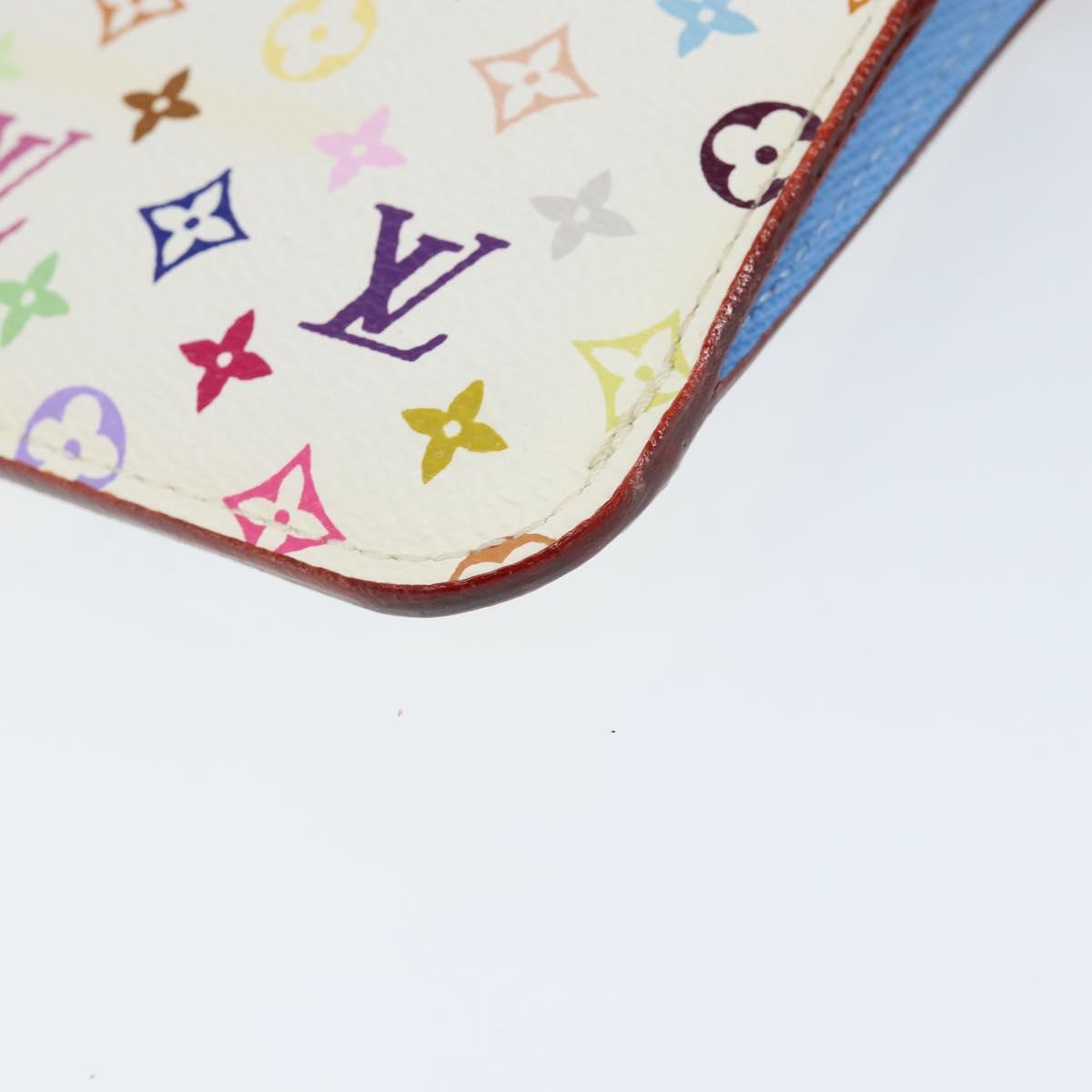 LOUIS VUITTON Multicolor Pochette ClesNM Coin Purse White M93734 LV Auth 149233V