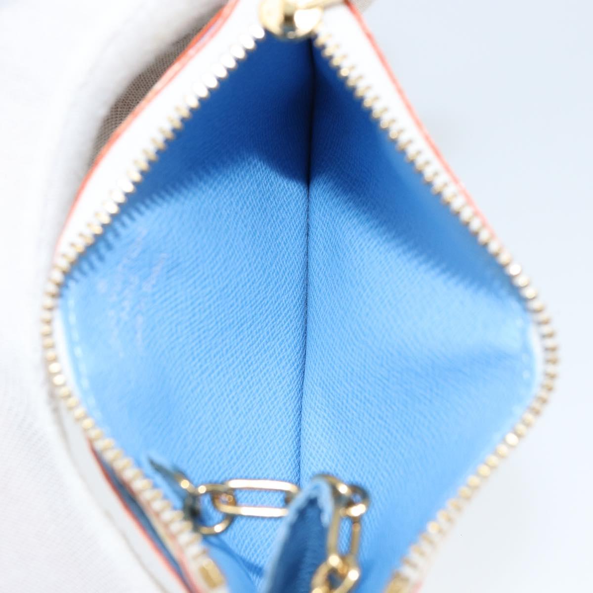 LOUIS VUITTON Multicolor Pochette ClesNM Coin Purse White M93734 LV Auth 149233V