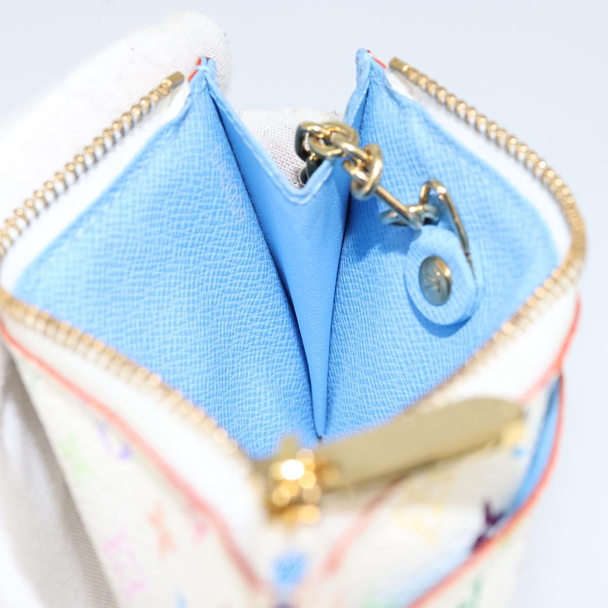 LOUIS VUITTON Multicolor Pochette ClesNM Coin Purse White M93734 LV Auth 149233V