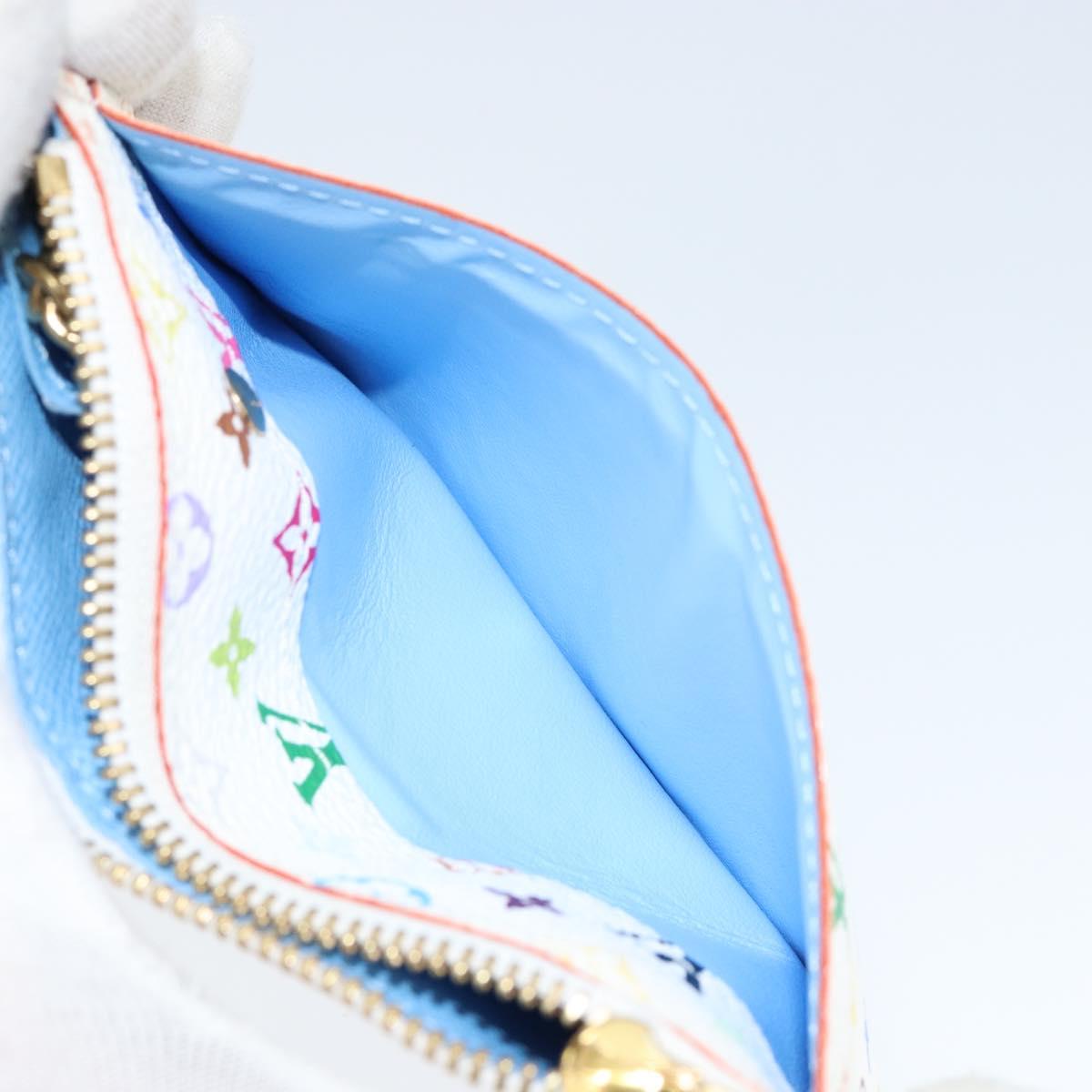 LOUIS VUITTON Multicolor Pochette ClesNM Coin Purse White M93734 LV Auth 149233V