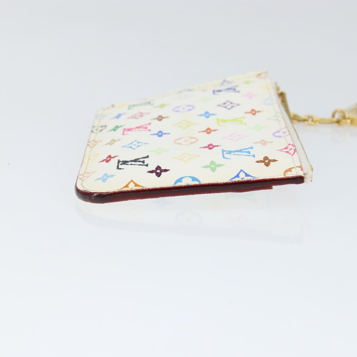 LOUIS VUITTON Multicolor Pochette ClesNM Coin Purse White M93734 LV Auth 149233V