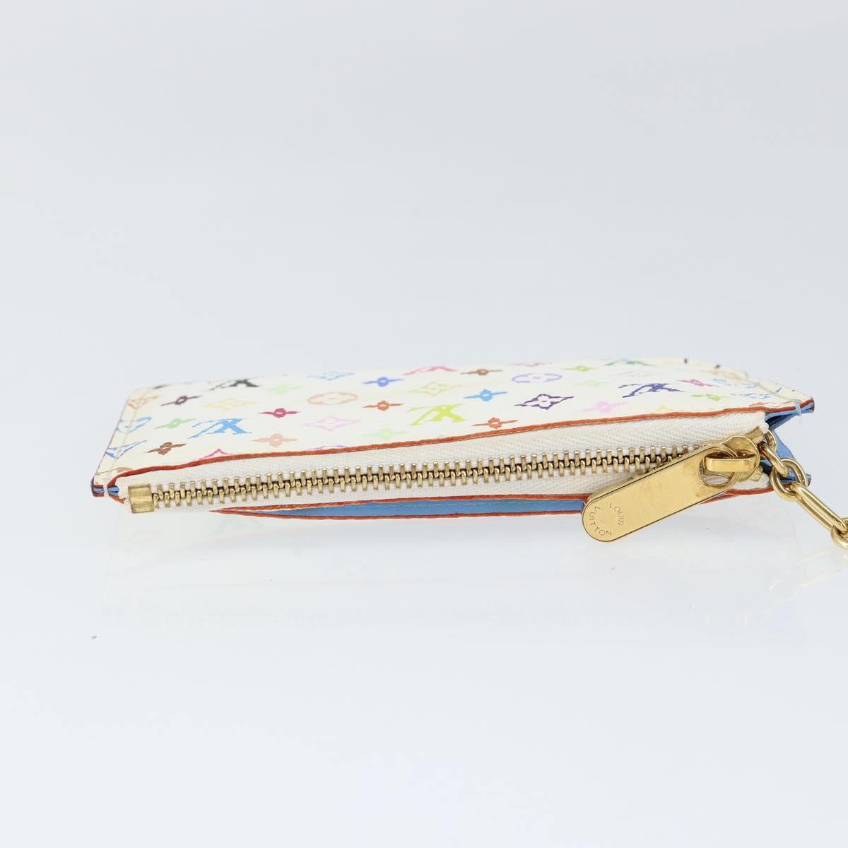 LOUIS VUITTON Multicolor Pochette ClesNM Coin Purse White M93734 LV Auth 149233V