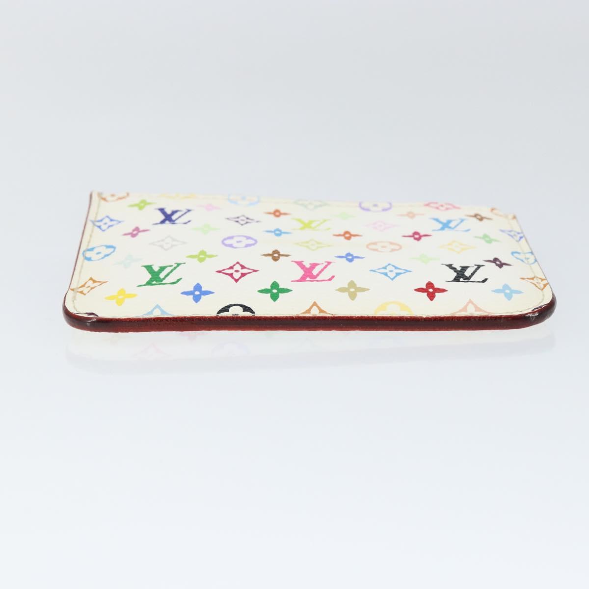 LOUIS VUITTON Multicolor Pochette ClesNM Coin Purse White M93734 LV Auth 149233V