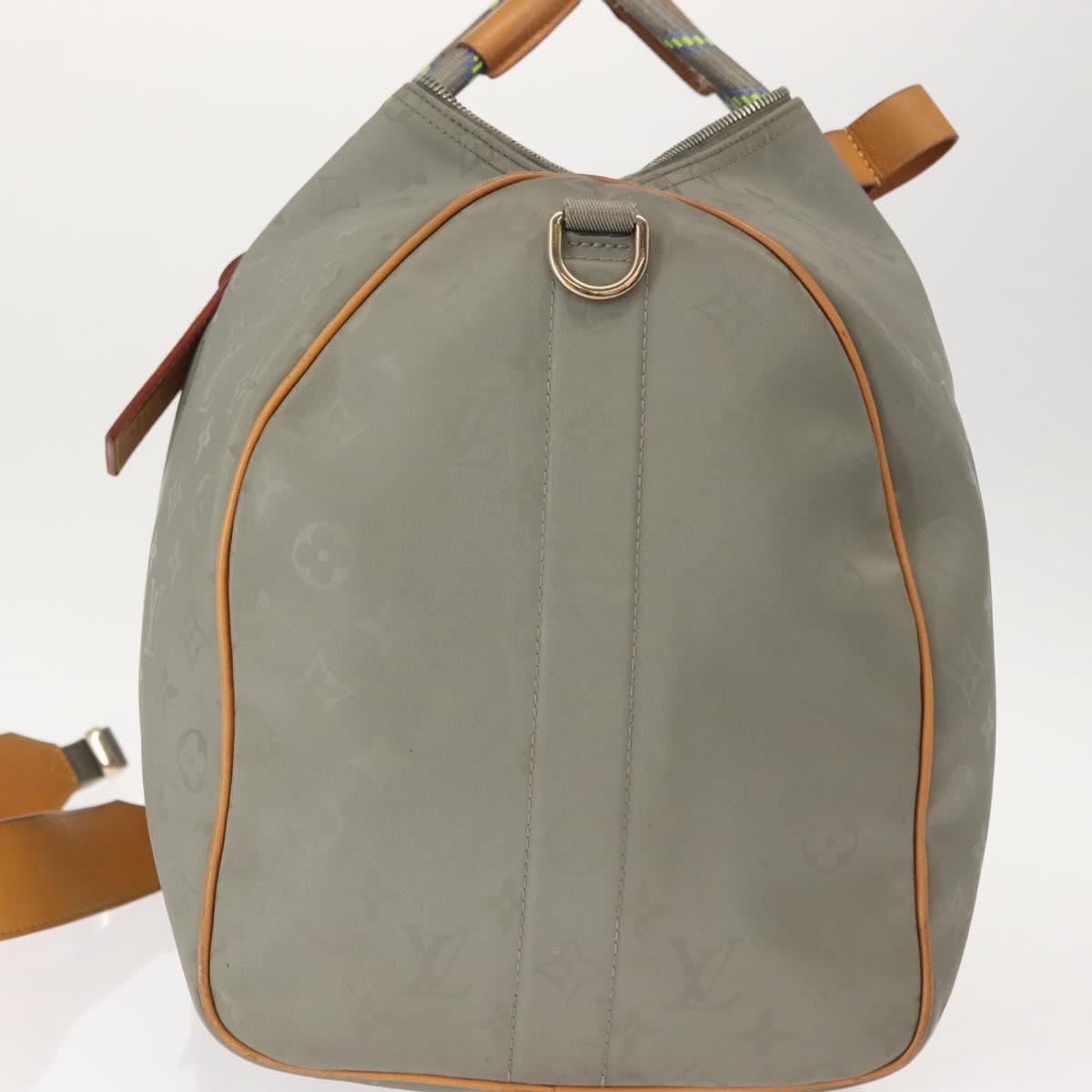 LOUIS VUITTON Monogram Titanium Keepall Bandouliere 50 Bag M43886 LV Auth 149235