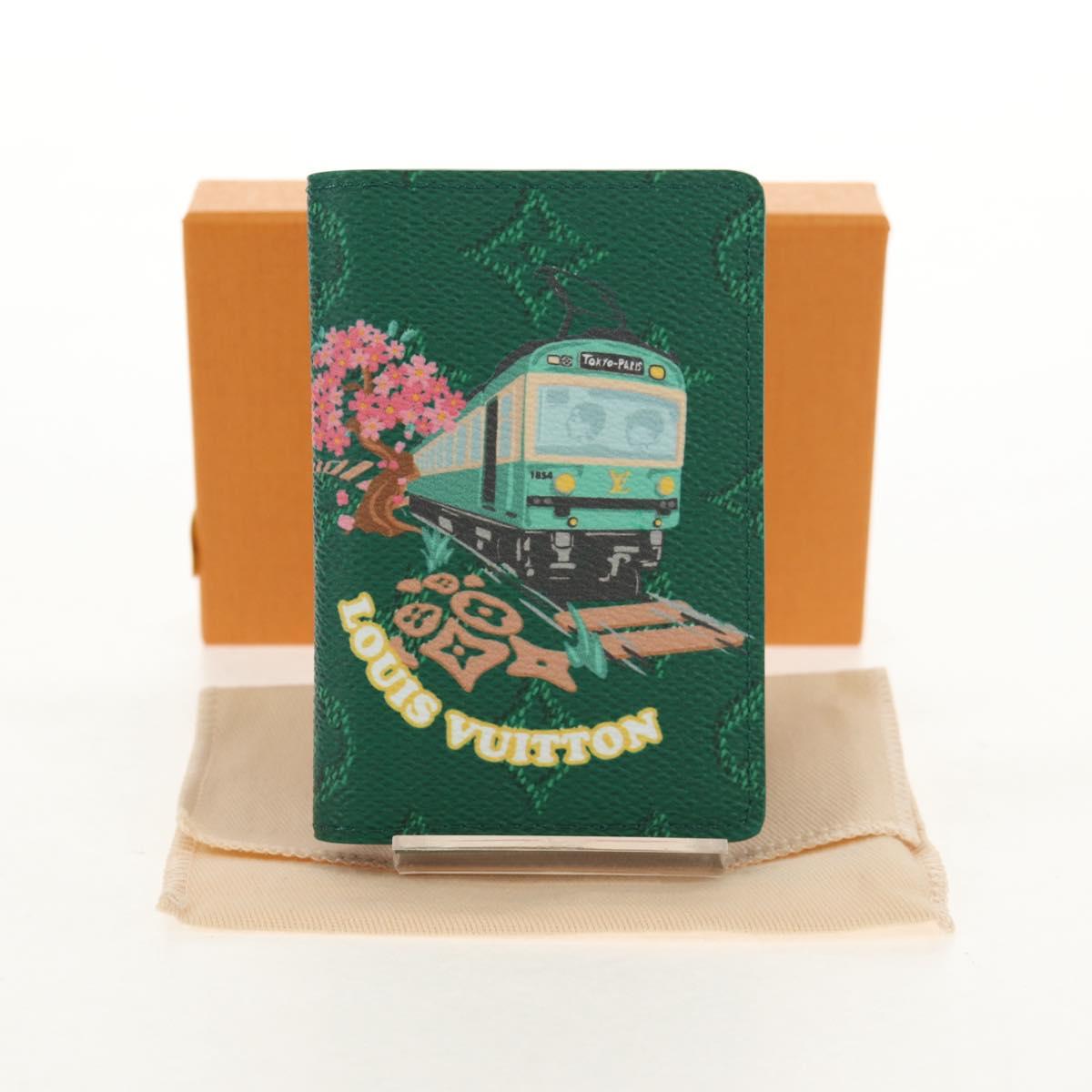 LOUIS VUITTON Monogram Organizer De Poch Card Case Green M25971 Auth 149237SAM