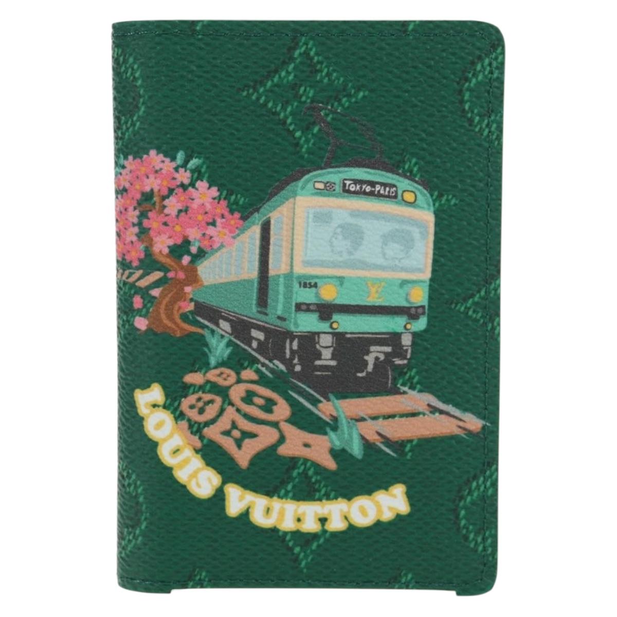 LOUIS VUITTON Monogram Organizer De Poch Card Case Green M25971 Auth 149237SAM