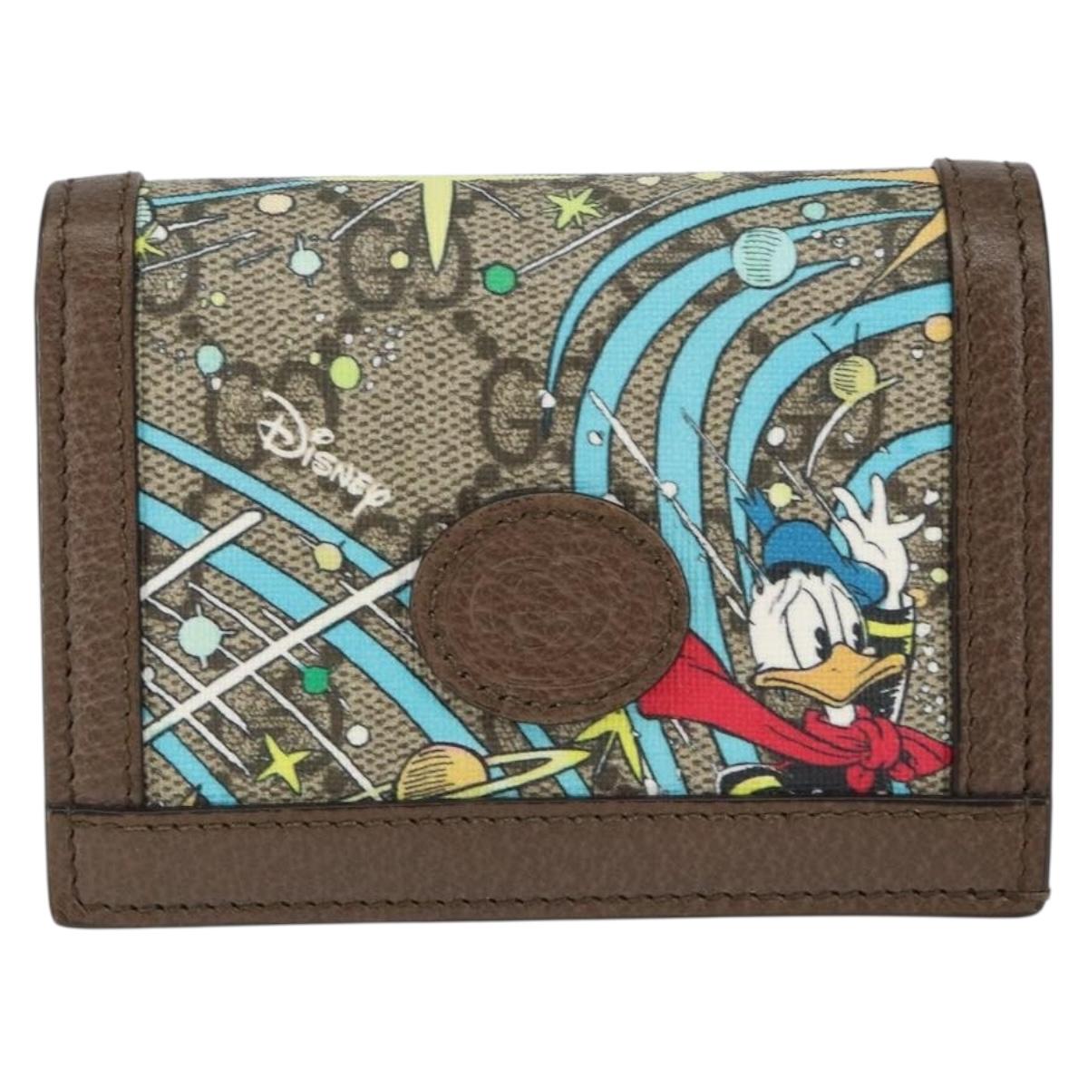 GUCCI GG Supreme Compact Wallet PVC Beige 648121 Auth 149240