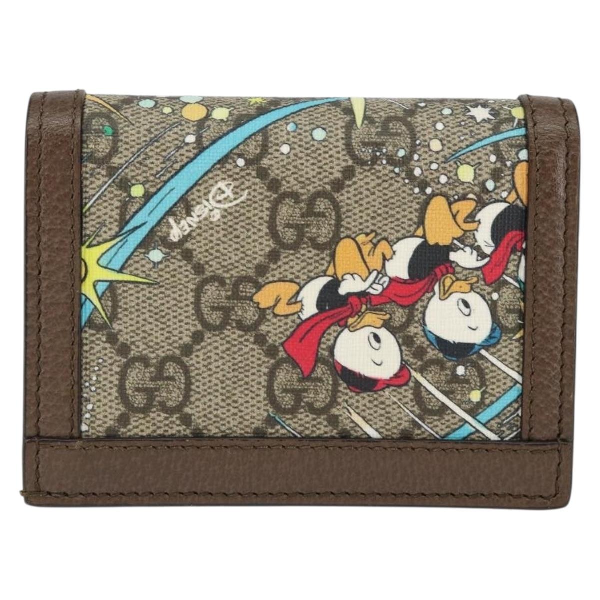 GUCCI GG Supreme Compact Wallet PVC Beige 648121 Auth 149240