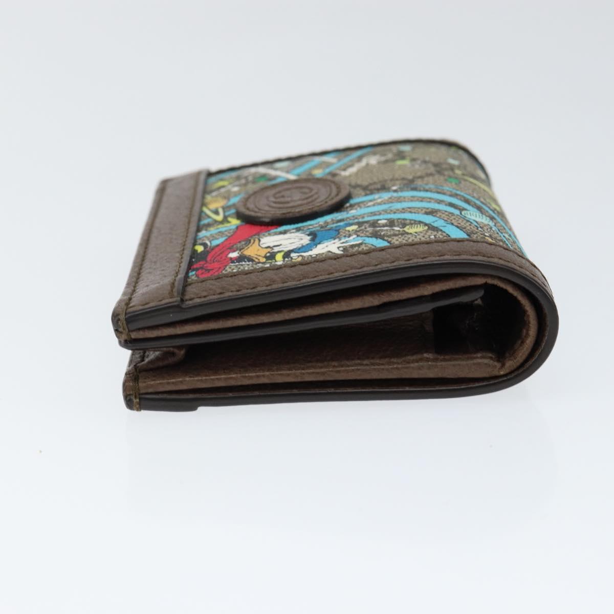 GUCCI GG Supreme Compact Wallet PVC Beige 648121 Auth 149240