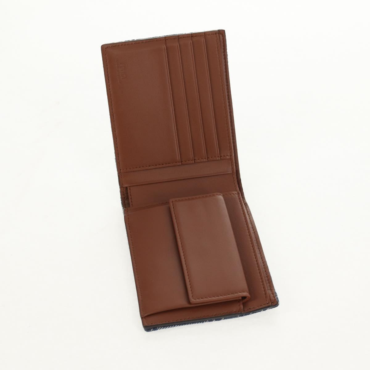 FENDI Zucca Canvas Compact Wallet Blue Auth 149243M