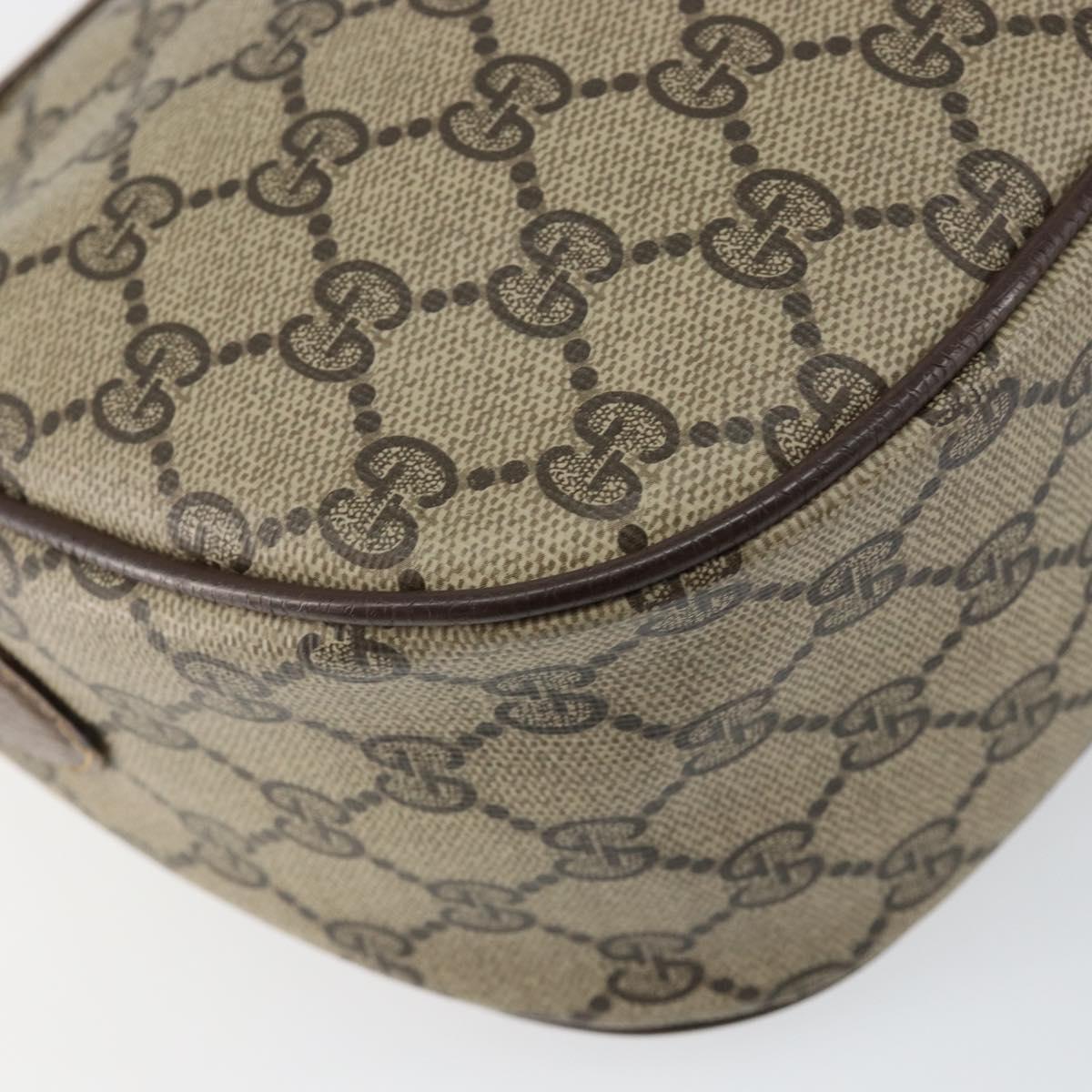 GUCCI GG Supreme Web Sherry Line Bag PVC Beige Gold 89 02 032 Auth 149251