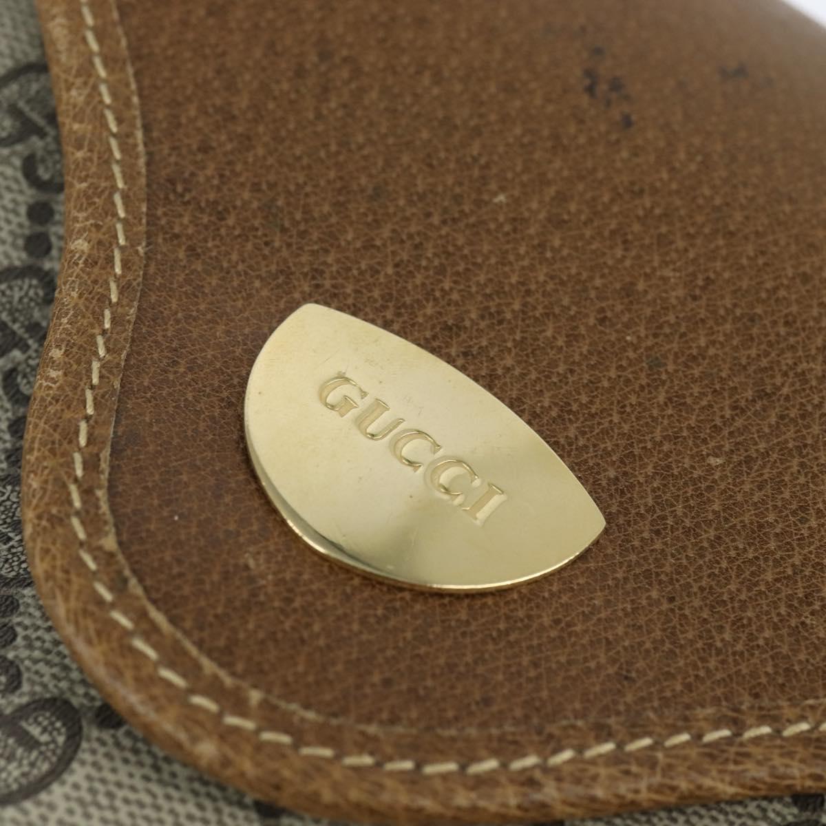 GUCCI GG Supreme Web Sherry Line Shoulder Bag PVC Beige Gold Auth 149255