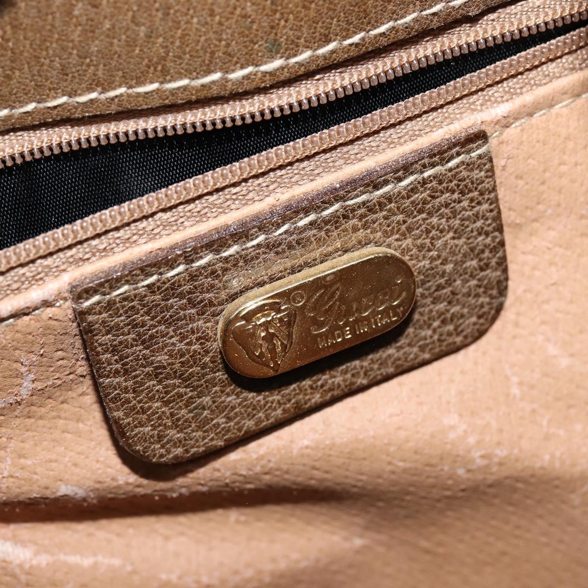 GUCCI GG Supreme Web Sherry Line Shoulder Bag PVC Beige Gold Auth 149255