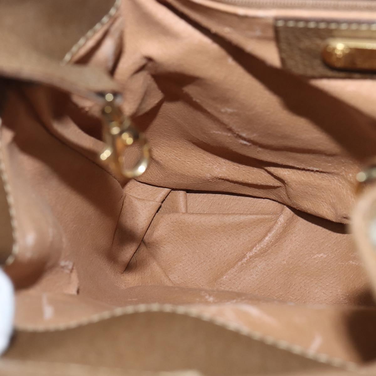GUCCI GG Supreme Web Sherry Line Shoulder Bag PVC Beige Gold Auth 149255