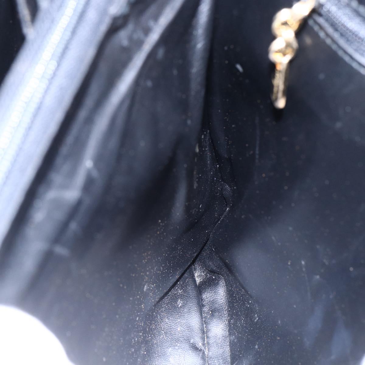 Salvatore Ferragamo Gancini Tote Bag Leather Black Gold Auth 149270
