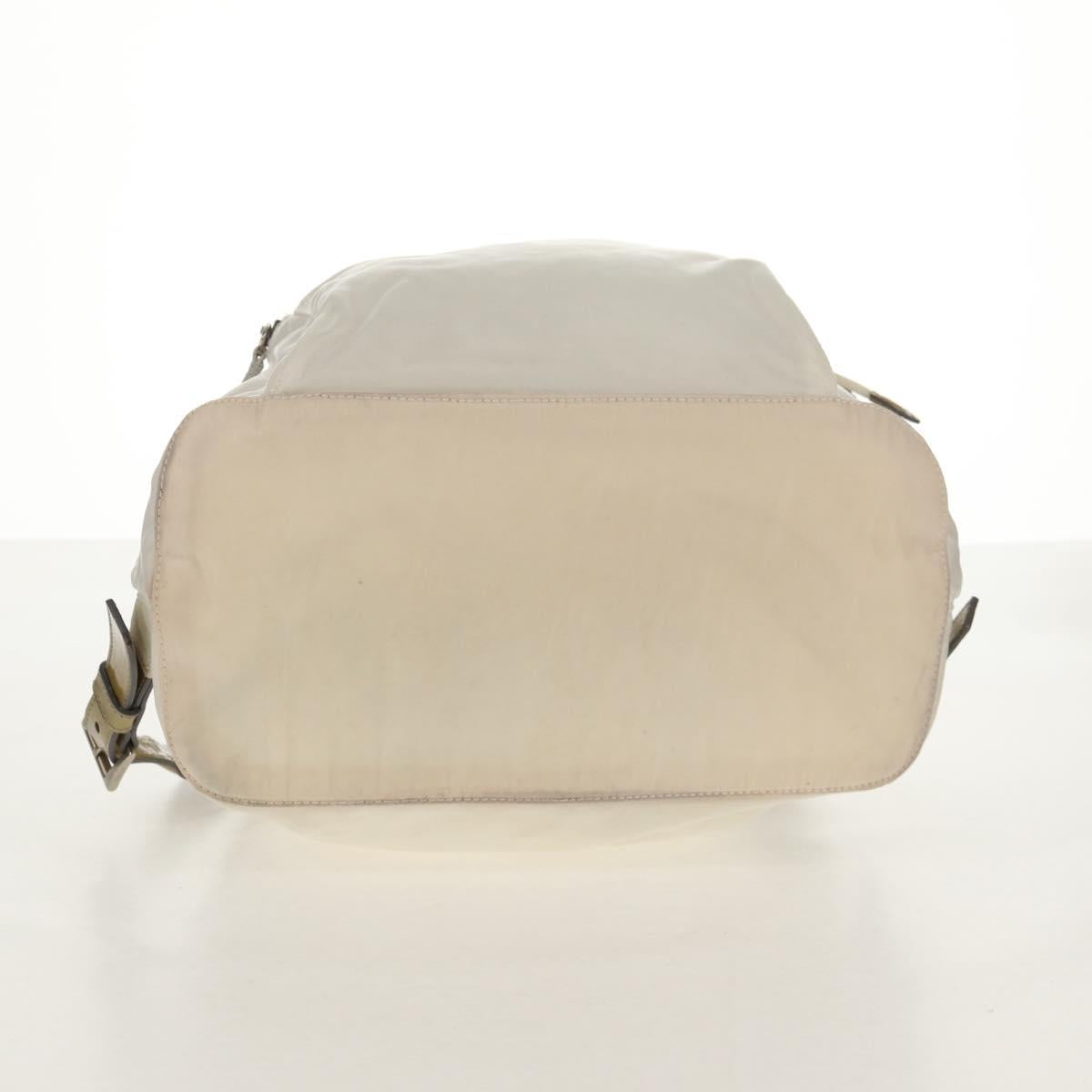 PRADA Backpack Nylon White Silver Auth 149274