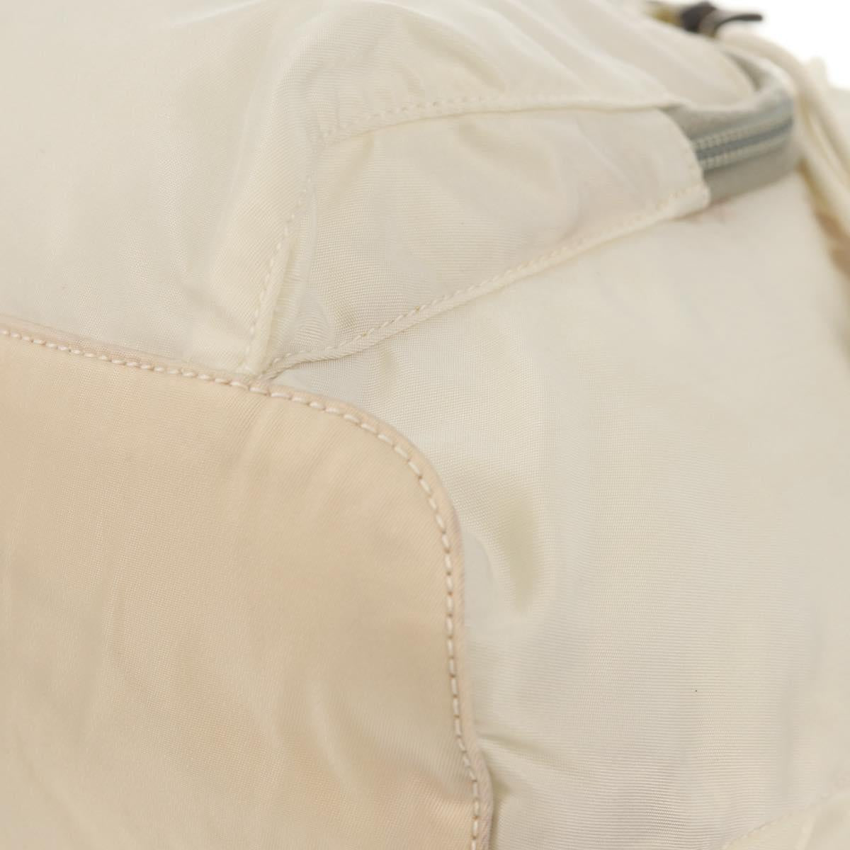PRADA Backpack Nylon White Silver Auth 149274