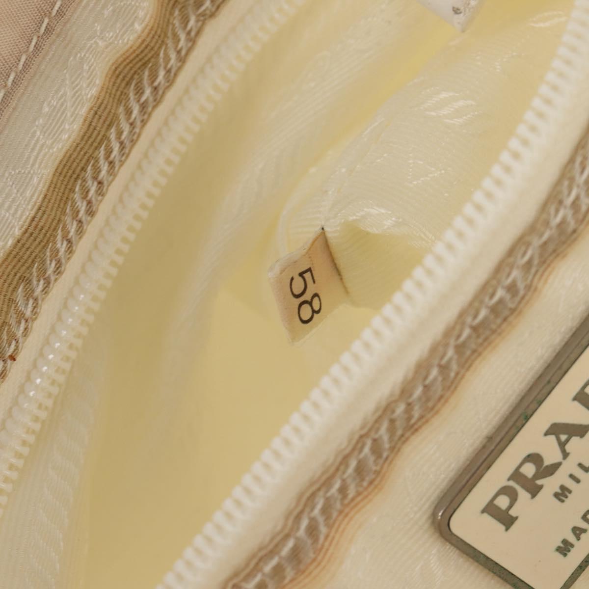 PRADA Backpack Nylon White Silver Auth 149274